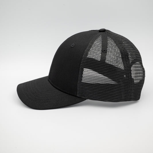 XL Minimalist Cap Black – Classic Trucker Hat Side