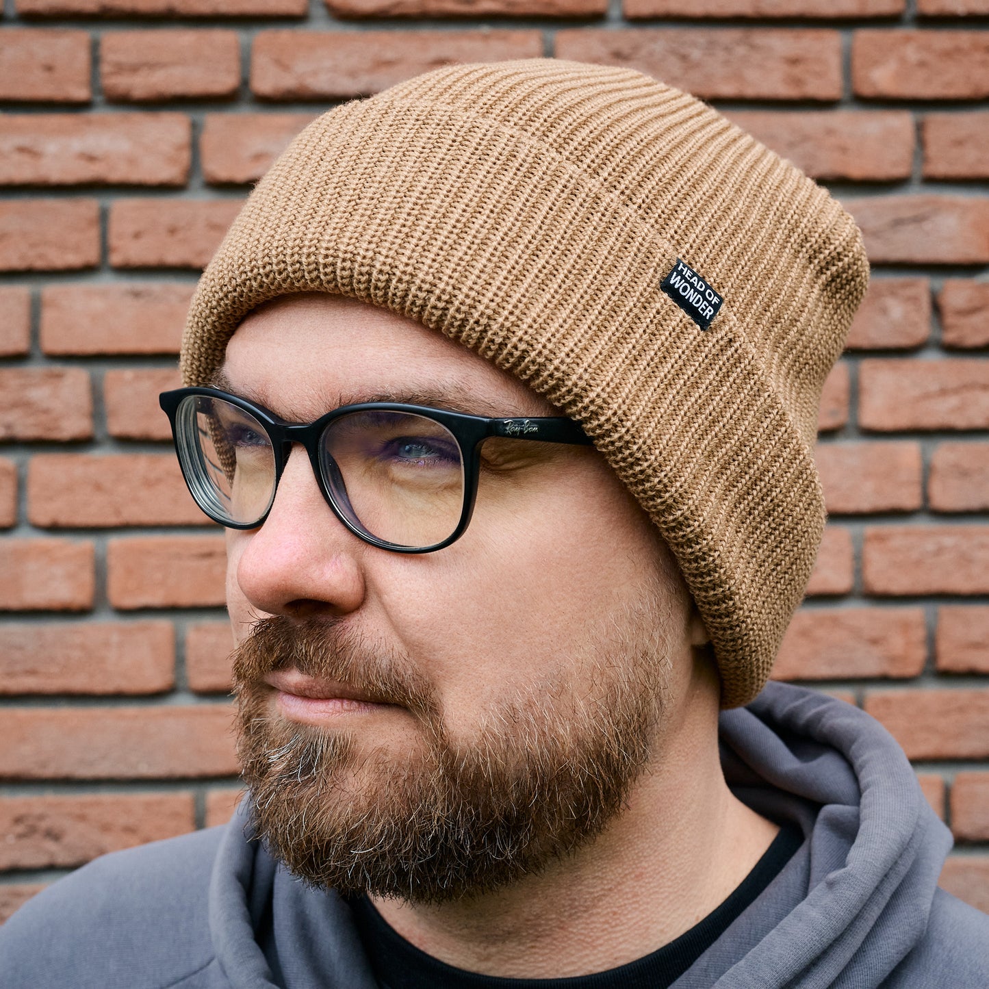 XL Merino čepice HEAD OF WONDER Světle hnědá – Beanie