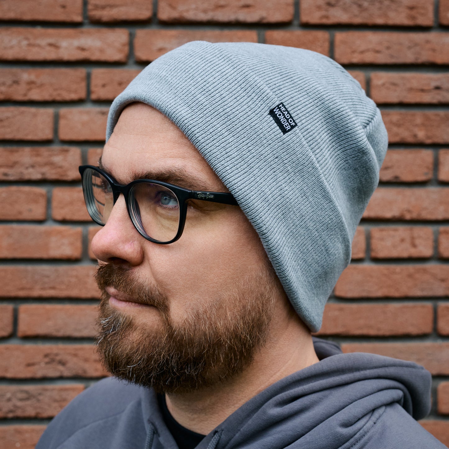 XL čepice HEAD OF WONDER Světle šedá – Beanie
