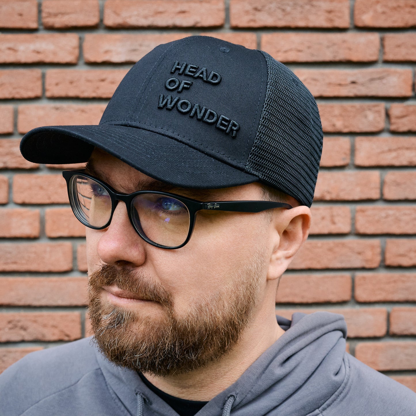 XL kšiltovka HEAD OF WONDER Černá – Classic Trucker Hat