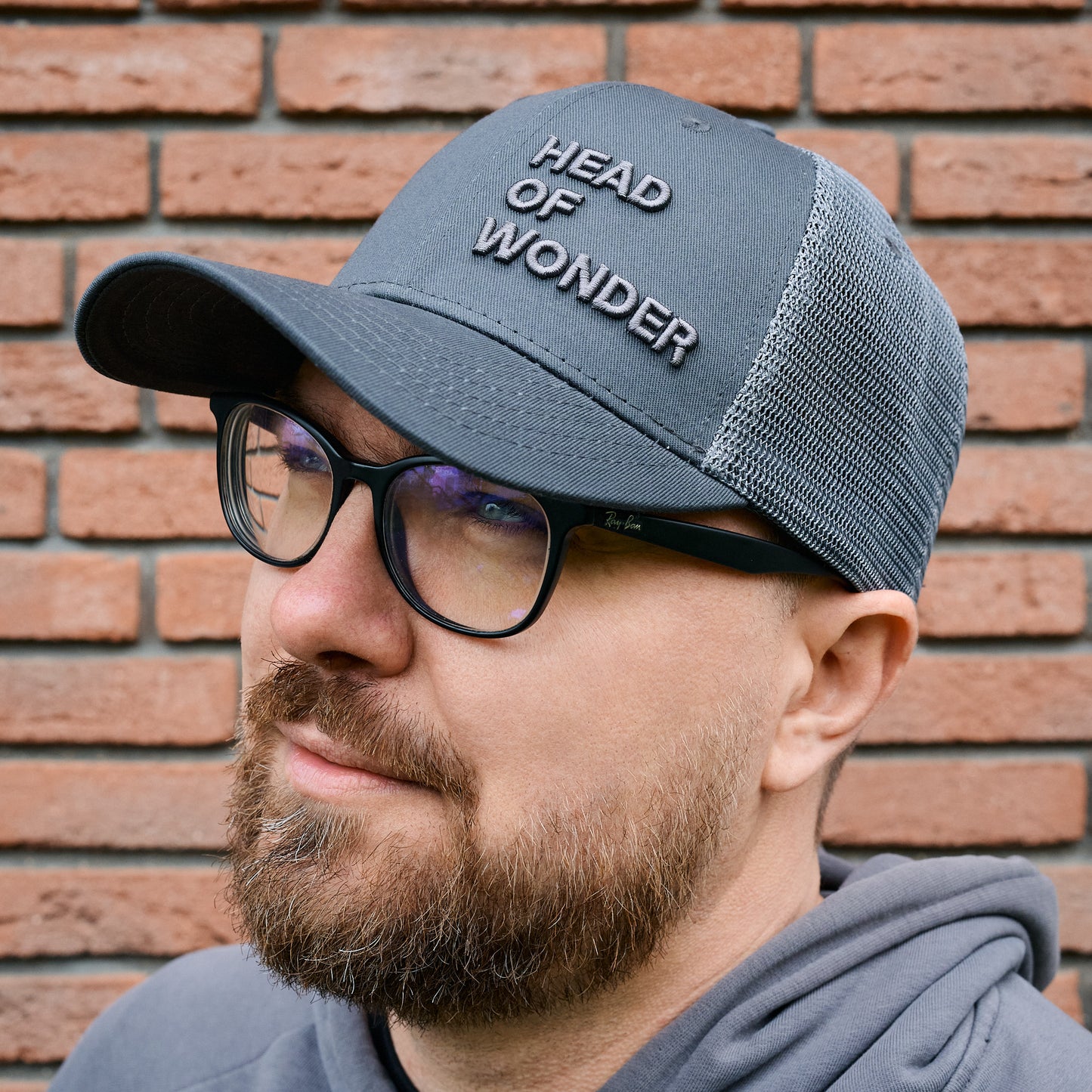 XL kšiltovka HEAD OF WONDER Tmavě šedá – Classic Trucker Hat
