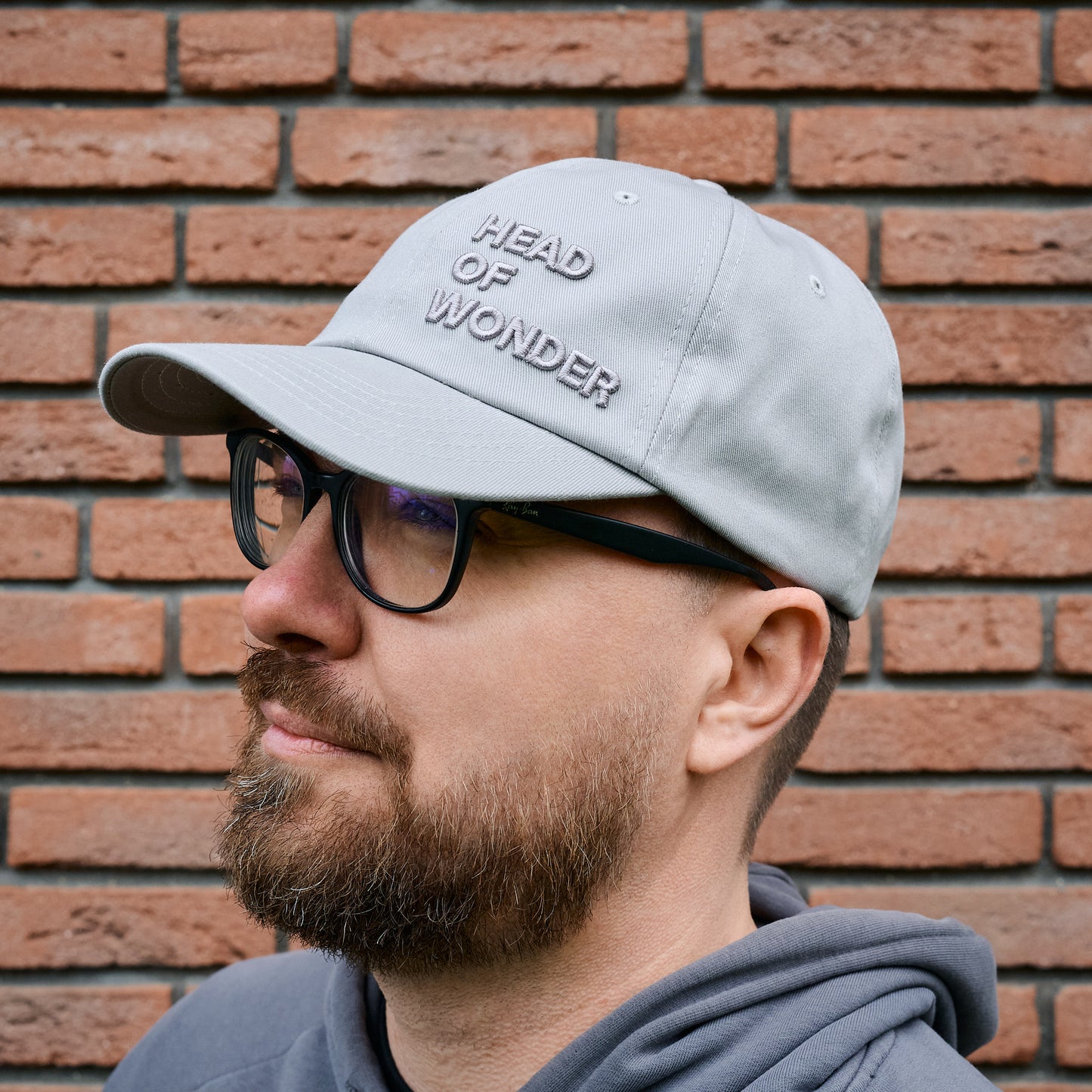 XL kšiltovka HEAD OF WONDER Světle šedá – Dad Hat