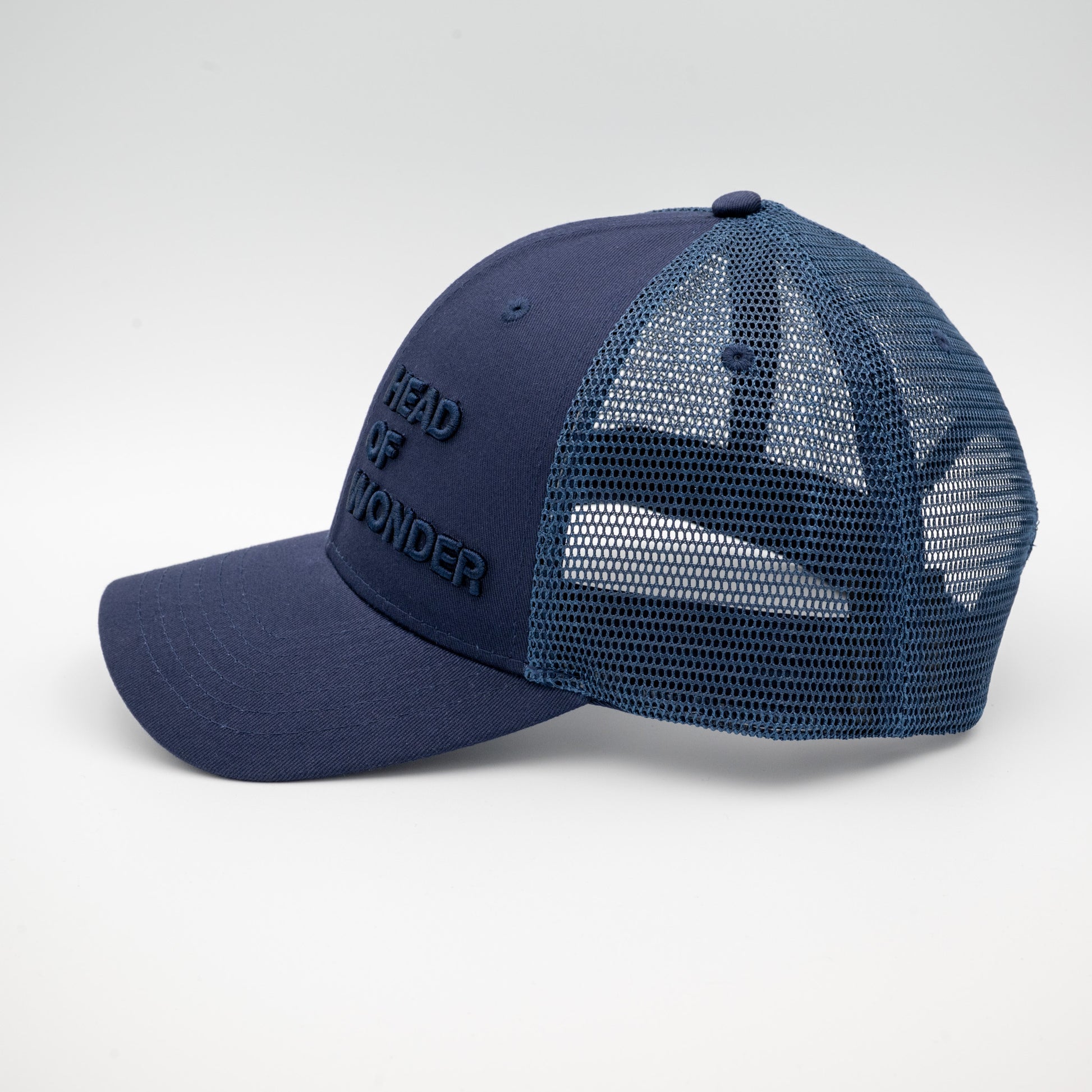 XL HEAD OF WONDER Cap Navy Blue – Classic Trucker Hat Side