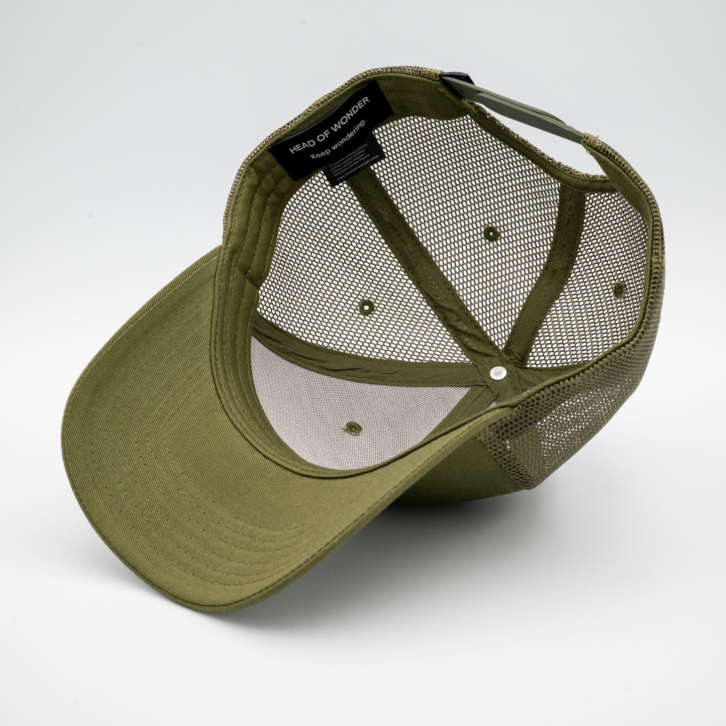 XL HEAD OF WONDER Cap Olive – Classic Trucker Hat Bottom