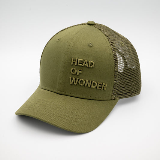 XL HEAD OF WONDER Cap Olive – Classic Trucker Hat Front