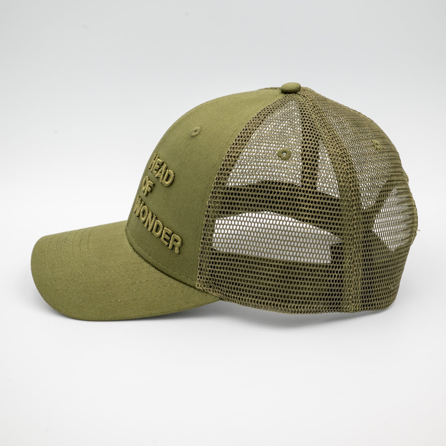 XL HEAD OF WONDER Cap Olive – Classic Trucker Hat Side